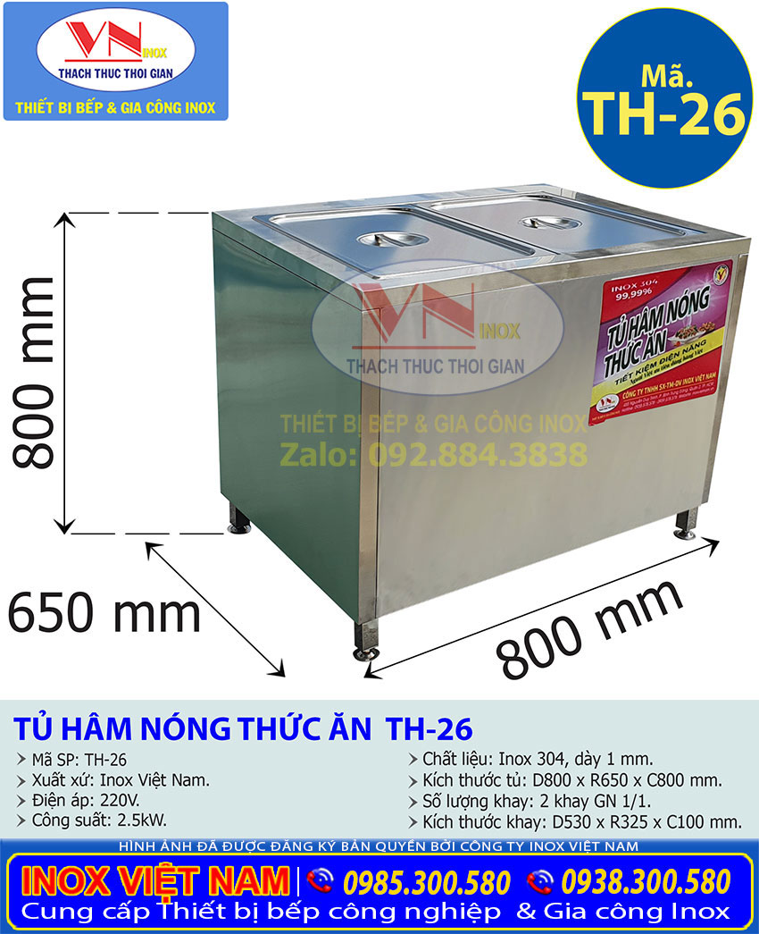 ban ham nong thuc an 2 khay gia tot th 26 - Tủ Hâm Nóng Thức Ăn 2 Khay TH-26