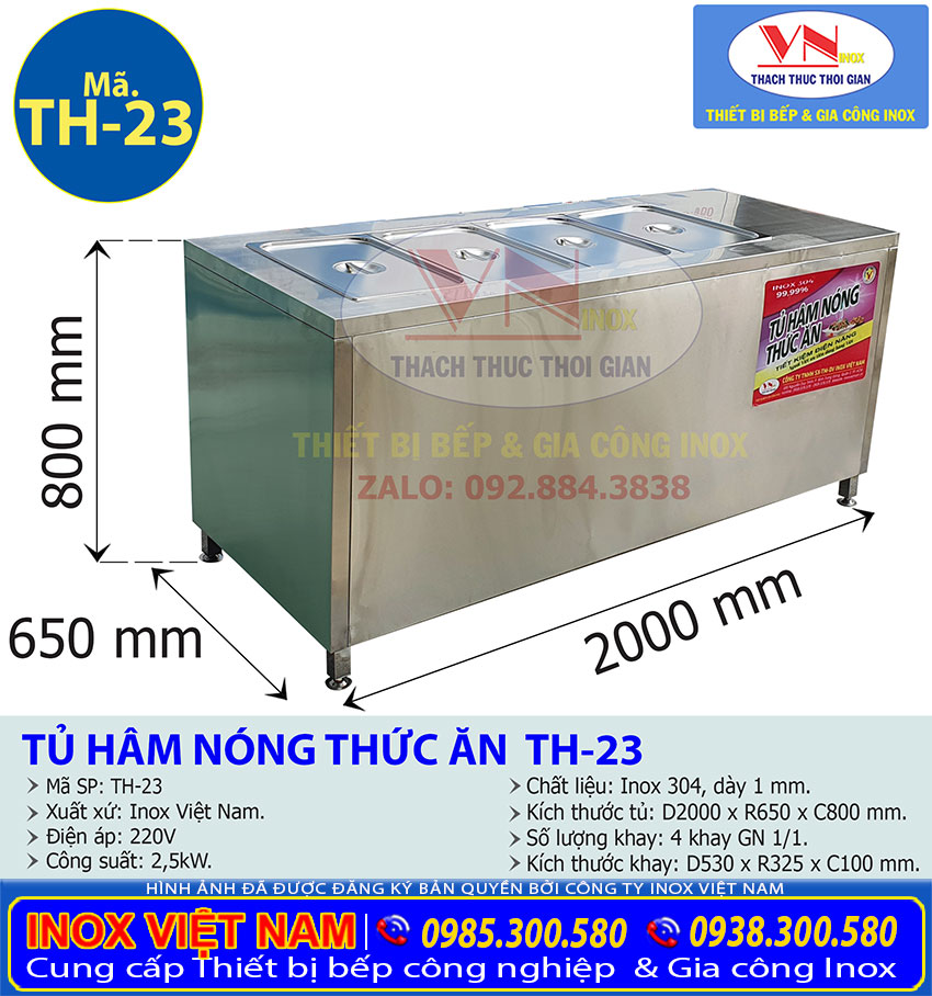 tu ham nong thuc an gia tot th 23 - Tủ Hâm Nóng Thức Ăn 4 Khay Có Bàn Để Đồ Bên Cạnh TH-23