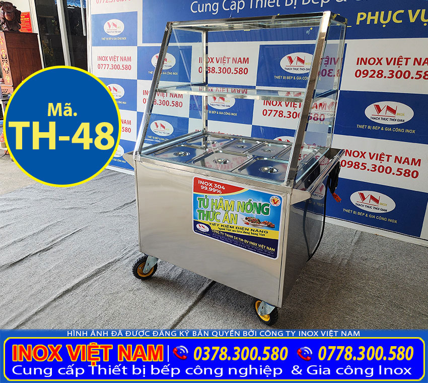 tu giu va ham nong thuc an 7 khay th 48 1 - Quầy Bán Cơm Giữ Và Hâm Nóng Thức Ăn 7 Khay TH-48