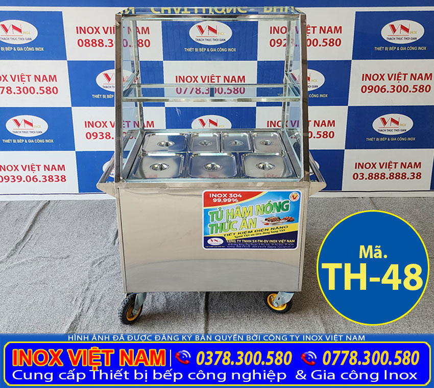 tu giu va ham nong thuc an 7 khay th 48 4 - Quầy Bán Cơm Giữ Và Hâm Nóng Thức Ăn 7 Khay TH-48