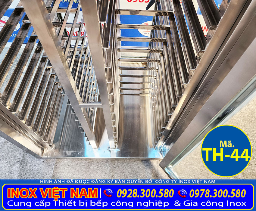 tu ham nong khay inox TH 44 6 - Tủ Sấy Khay Thức Ăn Inox Tiệt Trùng TH-44