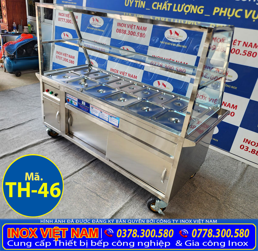 tu lam nong thuc an th 46 4 - Tủ Bán Cơm Làm Nóng Thức Ăn 15 Khay TH-46